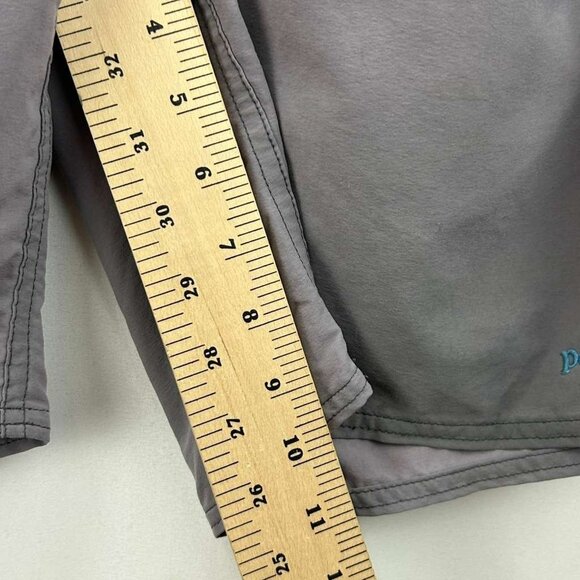 Patagonia Men's Size 32 Gray Blue Trim Swim Logo Shorts Drawstring Wavefarer - Picture 5 of 13
